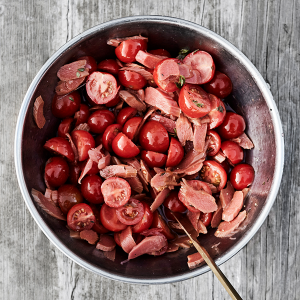 TOMATO AND RHUBARB SALAD